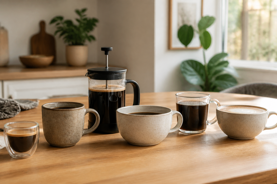 Tazas apropiadas para espresso, moka, prensa francesa, café filtrado y latte.