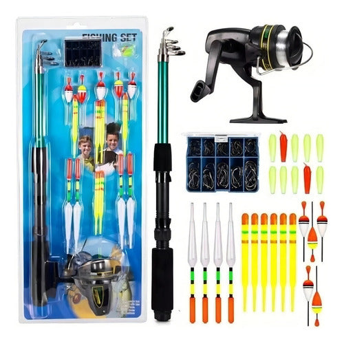 Kit Completo Pesca Norplat Accesorios Caña Carrete Señuelos