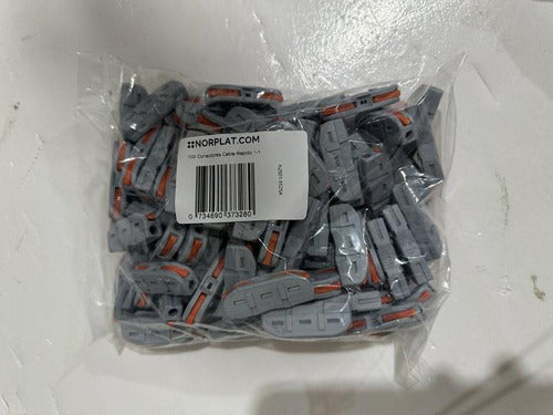 Set 100 Conectores Electrico Rapido Tipo Wago 1-1 - Norplat