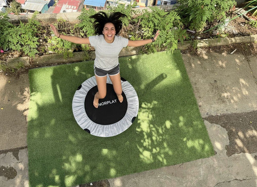Trampolín Fitness 100cm Plegable Cama Elástica - Norplat Plateado