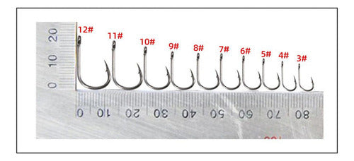 500 Anzuelos Pesca Tamaños Mixtos Acero Al Carbono - Norplat Plateado