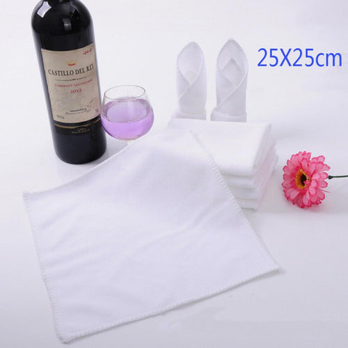 Pack 12 Toallas Blanco Cuadrada De 25 X 25 Cm - Norplat