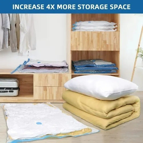 12 Bolsas Al Vacío Grandes - Comprimir Ropa Plumon - Norplat Transparente