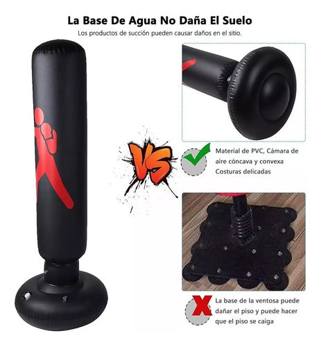 Saco De Boxeo De Pie Inflable 160cm + Bomba De Pie