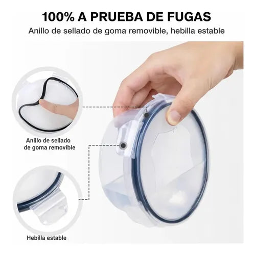 12 Envase Recipiente Contenedor Hermetico Alimento - Norplat