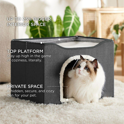 Cama Para Gatos Casa Plegable Gatos Perros Pequeños Norplat  Gris Oscuro