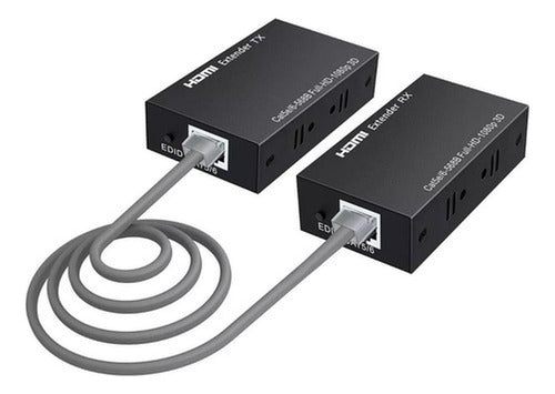 Extensor Hdmi 60 Metros Por Rj45 Cat5e/6e 1080p - Norplat Negro