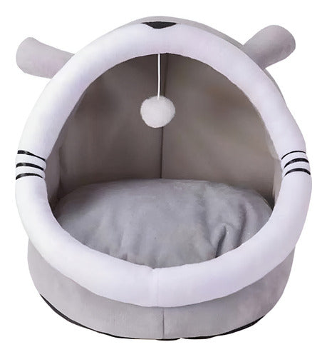 Casa Cama Plush Iglú Nido Mascota Perro Gatos - Wuf Gris 03