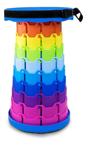 Taburete Plegable Portátil De Plástico Retráctil - Norplat Multicolor