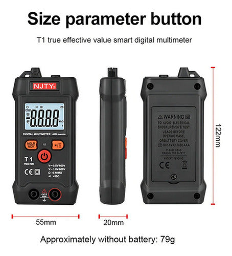 Tester Multimetro Digital Amperaje Voltaje Ohms 600v Norplat Negro