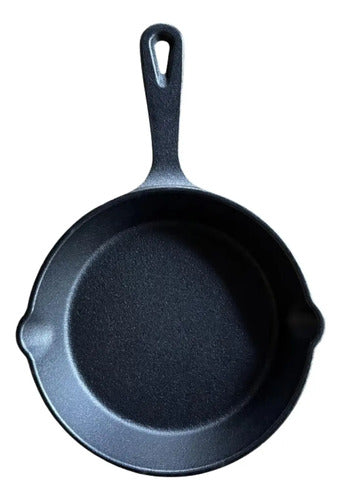 Sarten Redondo Hierro Fundido 16cm Provoleta Cocina Norplat Negro