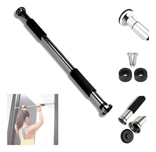 Barra De Ejercicios Ajustable Para Puerta Dominada/flexiones Plateado