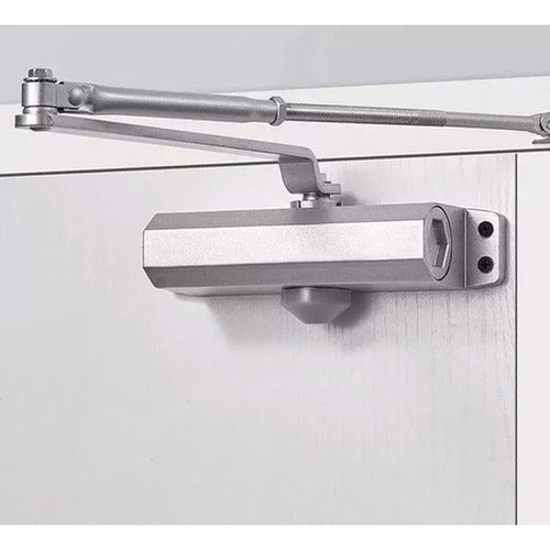 Cierre Automatico Puerta Brazo Hidraulico 45-65kg - Norplat Plateado
