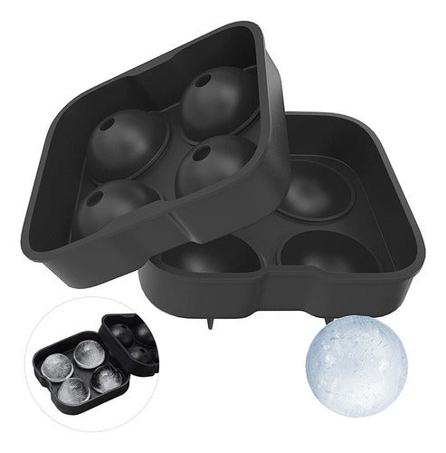 Molde De Silicona Para Bolas De Hielo 4.5 Cm - Cukin Negro