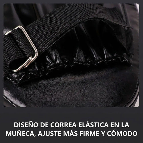 2 Focos Karate Boxeo Norplat Manopla Entrenamiento Curvo Mma Rojo Y Negro