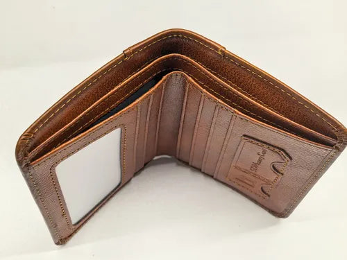Billetera De Cuero Hombre Anti Rfid Anti Clonacion - Norplat Marrón Claro Liso