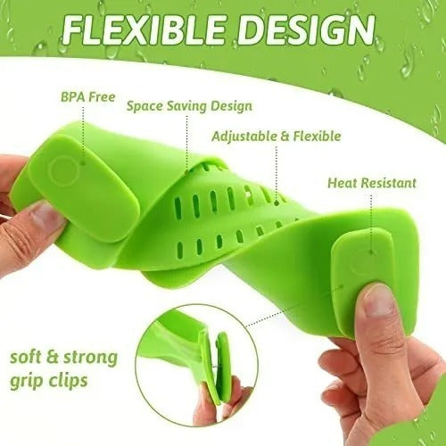 Colador De Clip Fácil Silicona Para Ollas Y Sartenes - Cukin Rojo