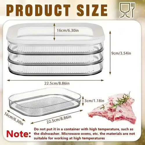 3 Contenedores Hermeticos Para Cecinas Y Queso - Norplat Blanco