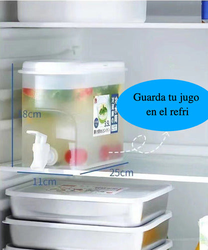 Jarra Dispensador Limonada Bebida Agua Nevera Grifo 3500 Ml Blanco