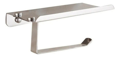 Porta Rollo Papel Higiénico Confort Soporte Celular Norplat Plateado