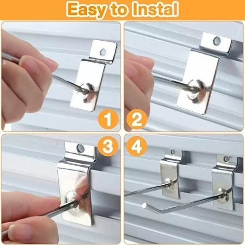 Pack 100 Ganchos Gancheras Panel Ranurado 15cm 4mm Exhibidor