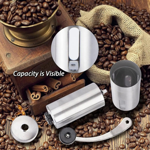 Molino Molinillo De Café Manual De Acero Inoxidable - Cukin Plateado