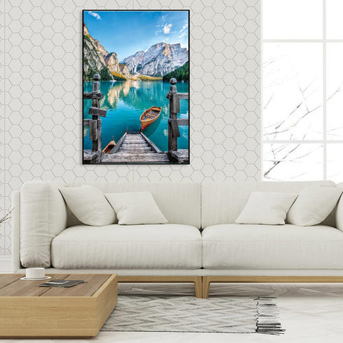Bordado Pintura Diamante - 40x30cm Diseños Varios - Norplat 23 - El Barco En El Lago
