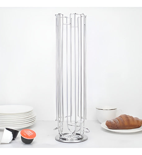 Porta Cápsula Para 32 Dolce Gusto Giratorio 360° - Norplat Plateado