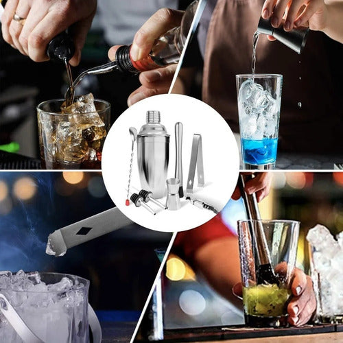 Juego De Cócteles Para Bar Pub 22 Piezas - Cukin Plateado