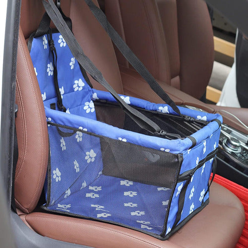 Norplat Asiento Auto Mascota Reforzado Plegable Seguridad Azul