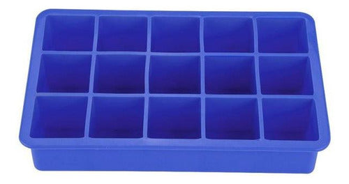 Molde De Silicona Para 15 Cubos De Hielo 3.3 Cm - Cukin Azul Eléctrico