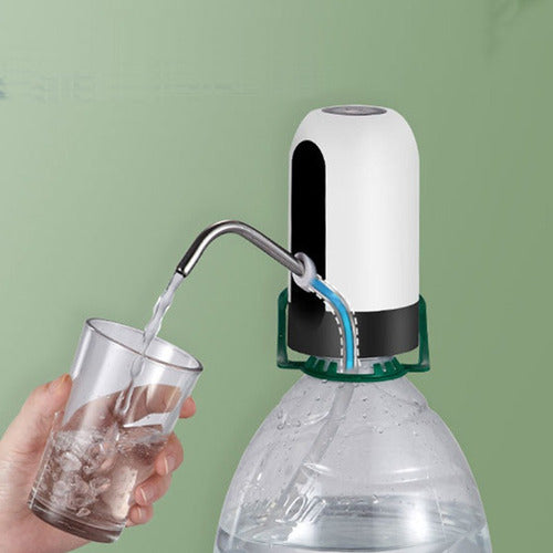 Dispensador De Agua Eléctrico Bomba Para Botellón Usb Blanco/negro
