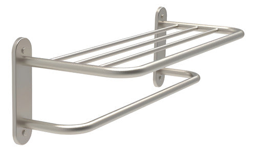 Bandeja Portatoalla Acero Inox Cepillado Toallero - Norplat  Plateado