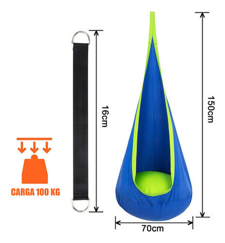 Columpio Sensorial Hamaca Colgante Niños + Cojín - Norplat Azul