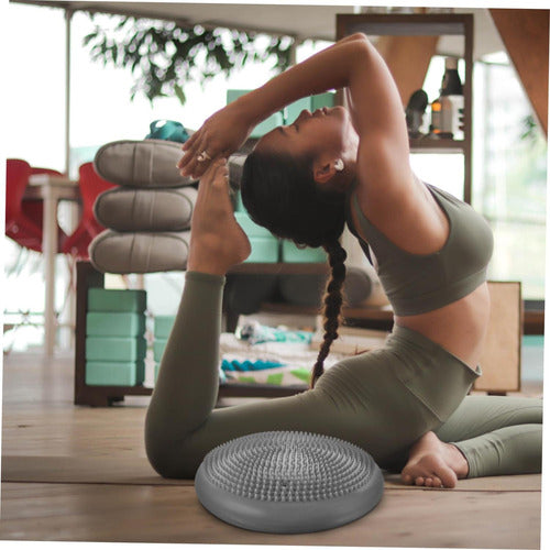 Disco De Balance Y Equilibrio Mini Bosu Erizo Yoga - Norplat Gris