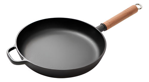 Sarten Hierro Fundido Norplat 24cm Mango Madera Sin Bpa Pfoa