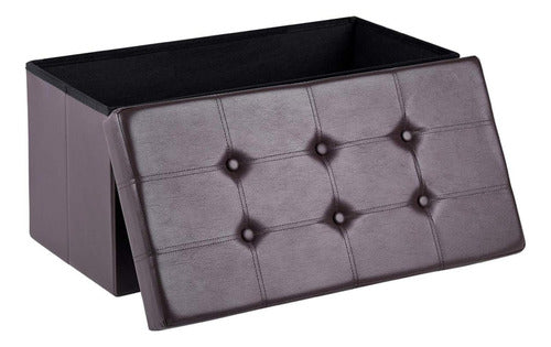 Puff Baul Asiento Organizador Plegable Banqueta - Norplat Negro