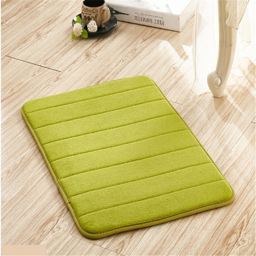 Alfombra Baño Engomado Antideslizante 60x40cm Suave Norplat Verde Lisa