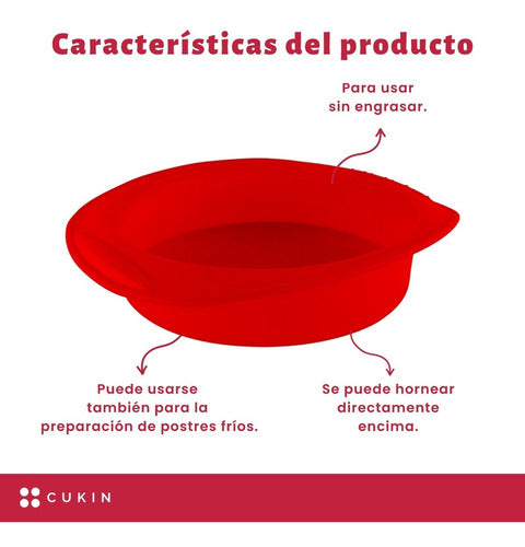 Molde De Silicona Redondo Para Torta O Tarta - Cukin Rojo
