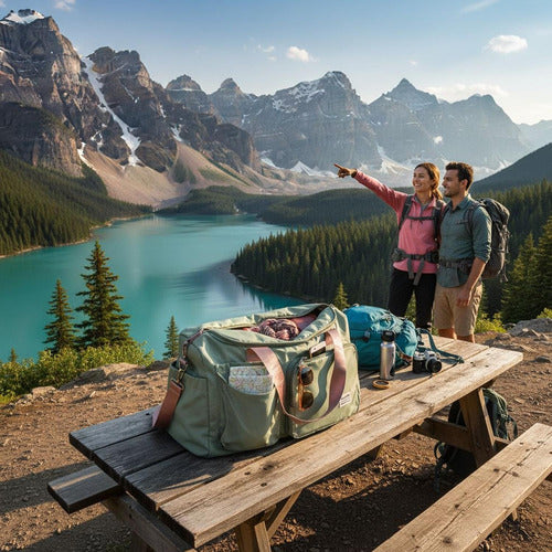 Bolso De Viaje Gran Capacidad Para Hombres Mujeres - Norplat Verde Lisa