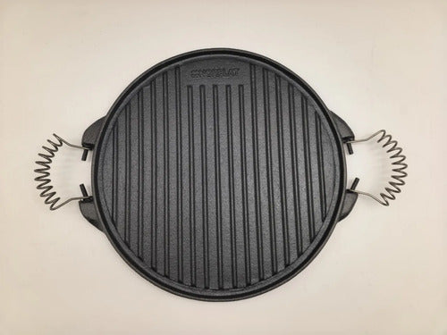 Plancha Churrasquera Reversible Hierro Fundido 32cm Norplat Negro