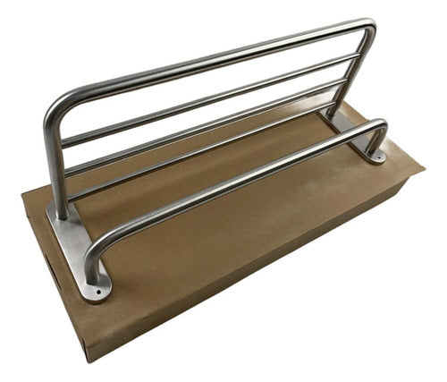 Bandeja Portatoalla Acero Inox Cepillado Toallero - Norplat  Plateado