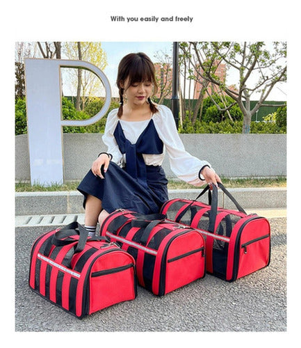 Bolso Transporte Mascota Gato Perro Norplat Talla M 41x26x24 Rojo