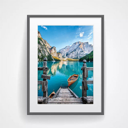 Bordado Pintura Diamante - 40x30cm Diseños Varios - Norplat 23 - El Barco En El Lago