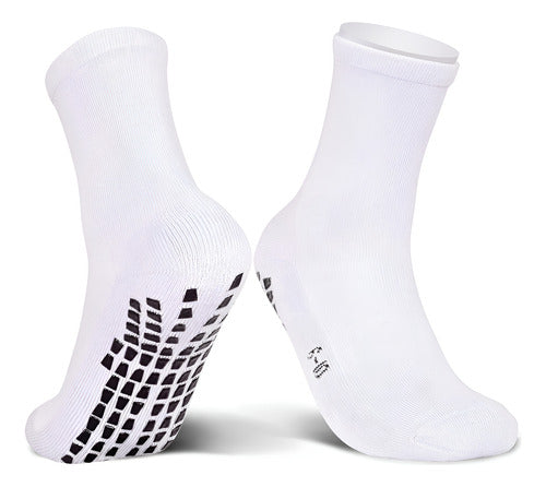 Calcetines Antideslizantes Futbol Medias Deportivas Norplat Blanco