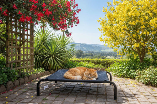 Cama Elevada Altura Para Mascota Perro Gato Talla S Norplat Negro Elevado