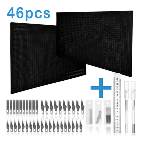 Tapete Corte Salvacorte Base Tabla A3 + 46 Accesorio Norplat Negro