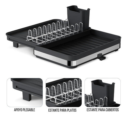Secaplatos Escurridor Platos Loza Acero Inoxidable - Norplat Negro