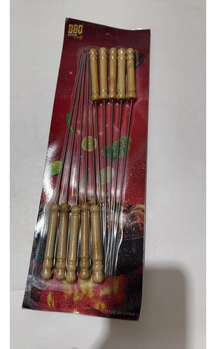 50 Fierros Para Anticuchos Brochetas Asados Pinches Norplat Plateado