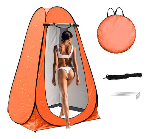 Norplat Carpa Vestidor Portatil Camping Ventana Ducha Baño Naranja